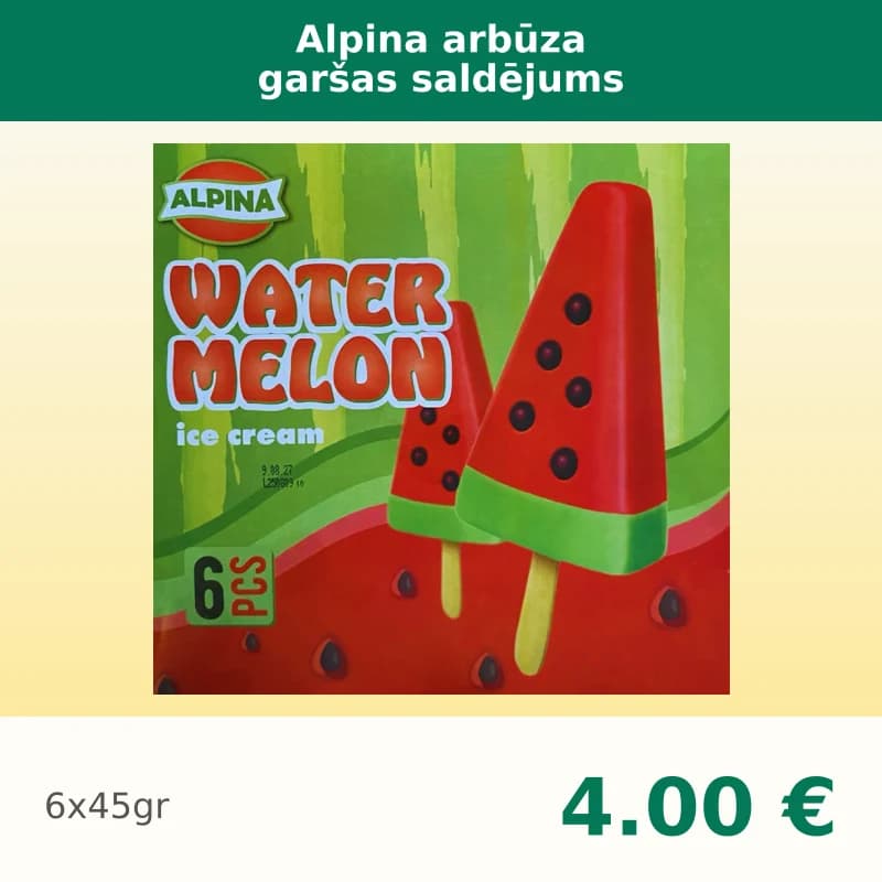 Alpina arbūza garšas saldējums