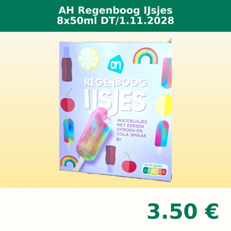 AH Regenboog IJsjes 8x50ml DT/1.11.2028