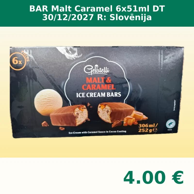 Gelatelli Malt Caramel bar