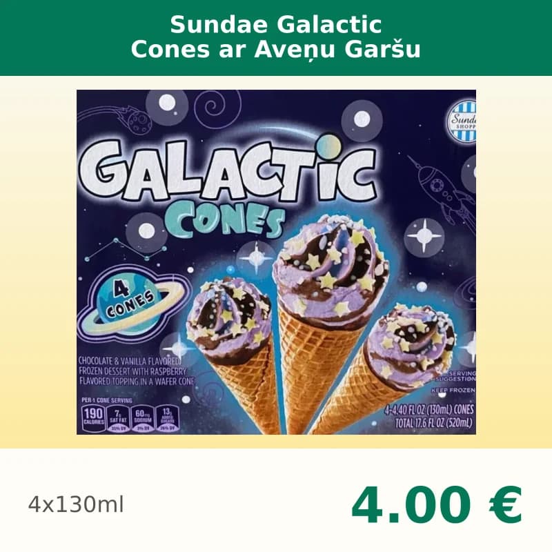 Sundae Galactic Cones ar Aveņu Garšu