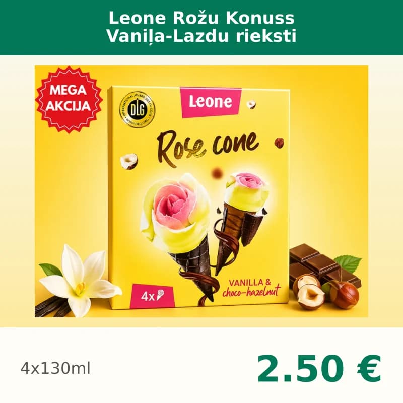 Leone Rožu Konuss Vaniļa-Lazdu rieksti