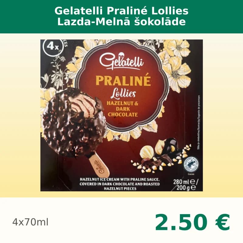 Gelatelli Praliné Lollies Lazda-Melnā šokolāde