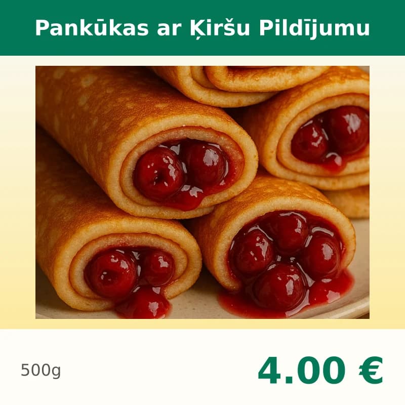 Pankūkas ar Ķiršu Pildījumu