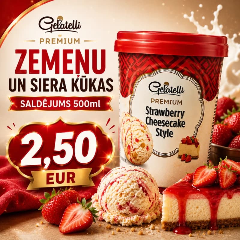 Gelatelli Premium Zemeņu un Siera Kūkas