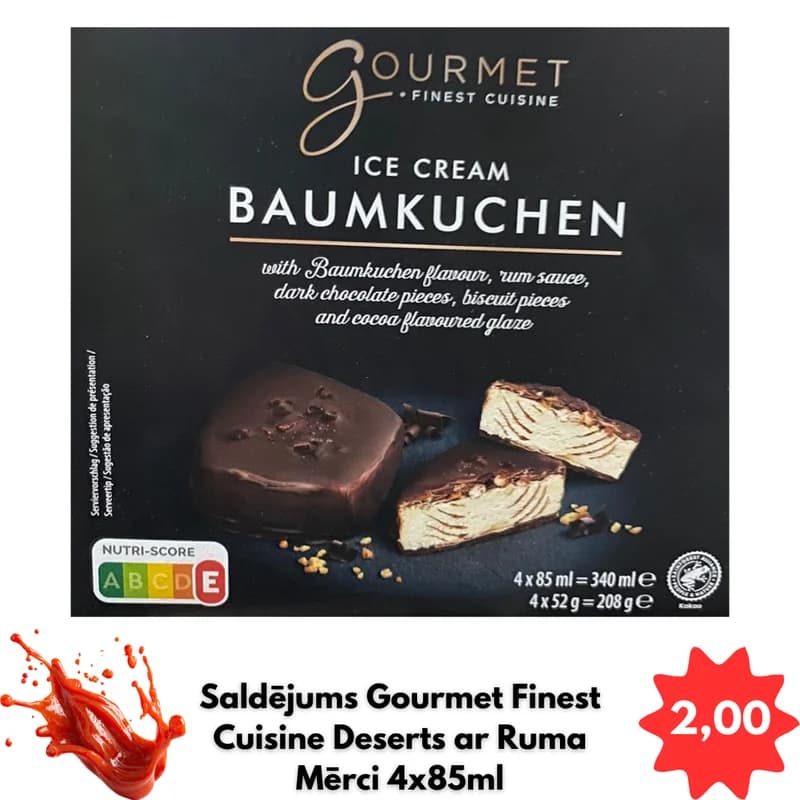 Gourmet Finest Cuisine Deserts ar Ruma Mērci