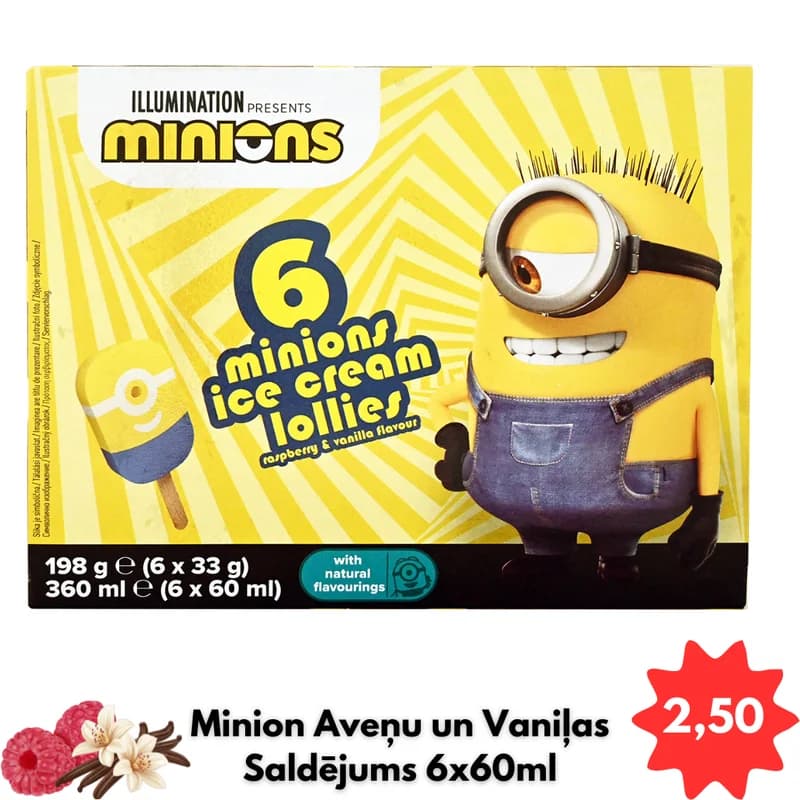 Minion Aveņu un Vaniļas Saldējums