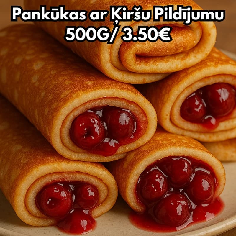 Pankūkas ar Ķiršu Pildījumu