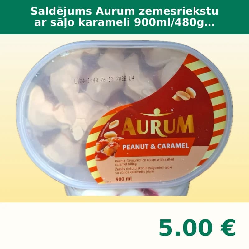 Saldējums Aurum zemesriekstu ar sāļo karameli
