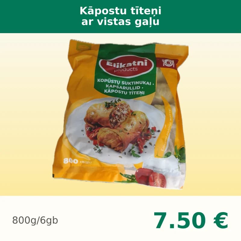 Kāpostu tīteņi ar vistas gaļu